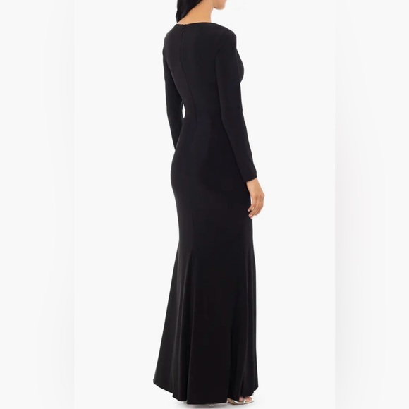 Xscape Evenings V-Neck Long Sleeve Gown - Picture 2 of 10